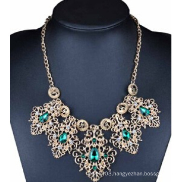 Blue Stone Drop Alloy Necklace (XJW13708)